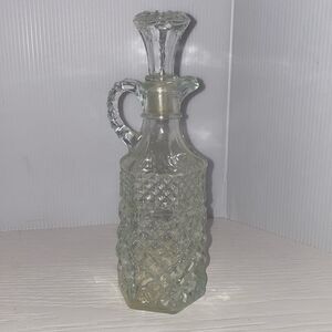 Anchor Hocking Vintage Wexford Oil & Vinegar Cruet With Stopper Top